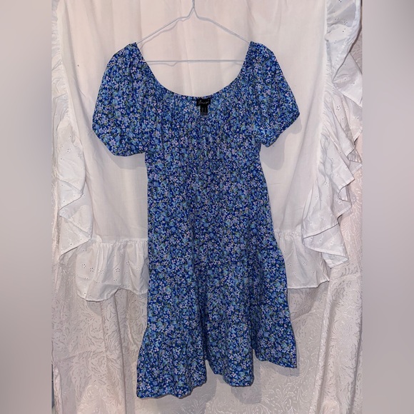 Blue floral Baby Doll Dress - Picture 1 of 6